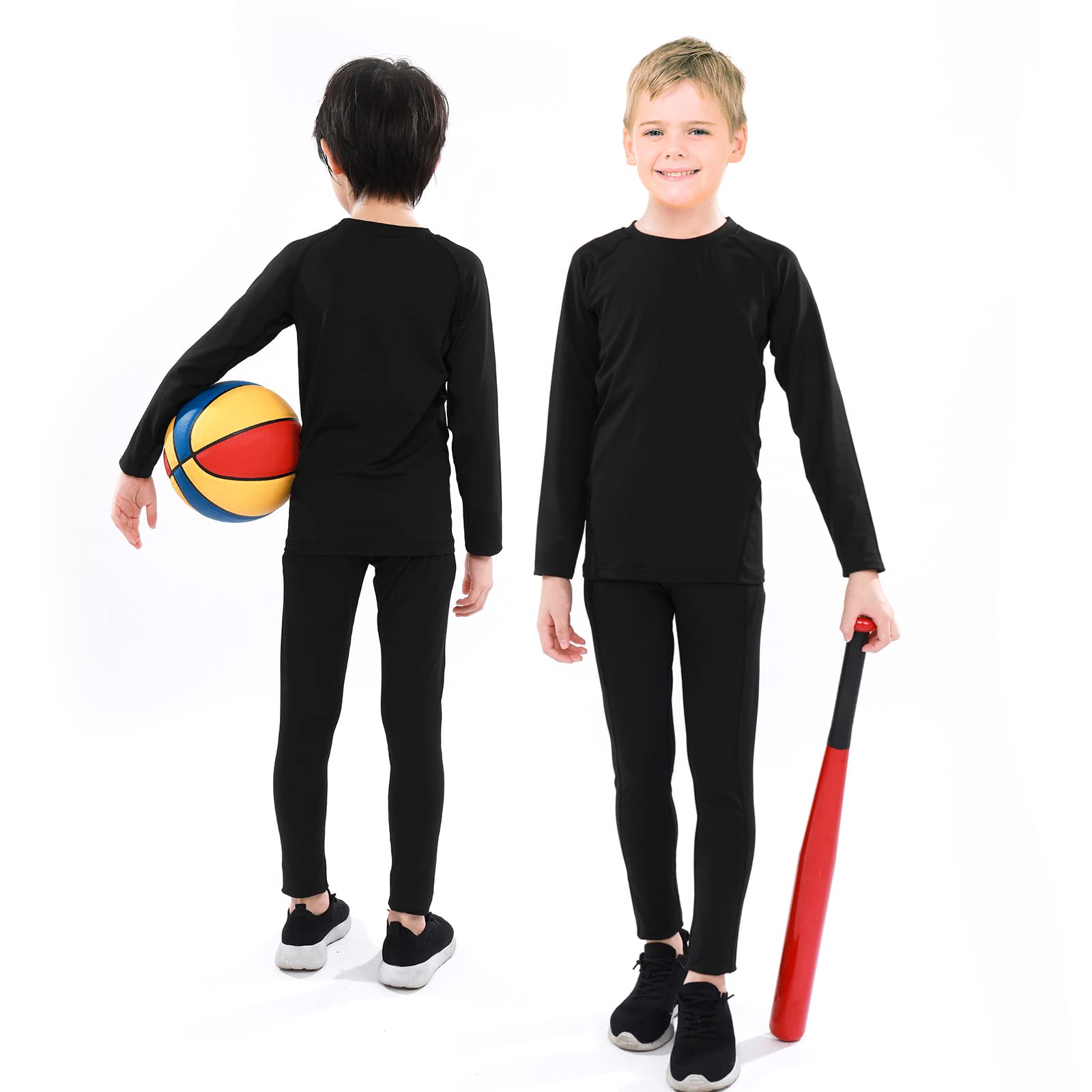 TBoonor Biancheria Intima Termica per Bambini Set di Biancheria Intima da Sci Bambini Funzionale Camicia Termico Pantaloni per Running Sport Invernali Ragazzi