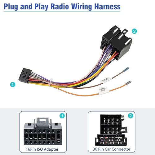 Miniatura 3 de Jayubien Adaptador de arnés de cableado estéreo de radio compatible con Hyundai Elantra Genesis Santa Azera Kia Forte Optima Rio 36Pin conector de