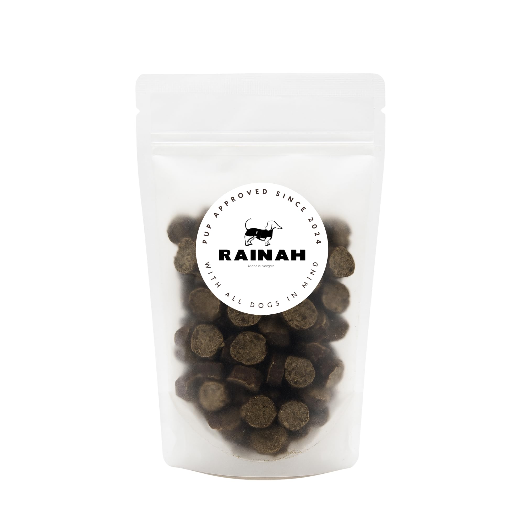 Rainah Gourmet Sausage Slices for Dogs – Natural Dog Training Treats, High Protein Healthy Snacks for All Breeds, Grain Free (Beef, Liver & Chicken)