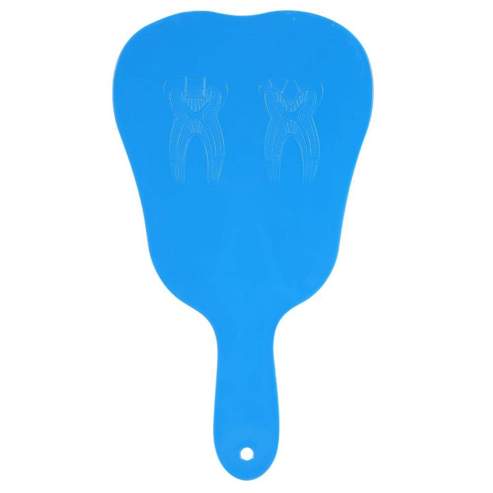 Espejos de plástico de mano con forma de diente 4 colores Azul