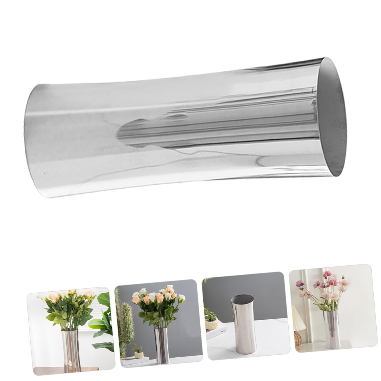 TOYANDONA Moderner Edelstahl Spiegel Vase Hydroponisch Metall Blumenvase für Wohnzimmer Nordic Deko Esszimmer Tisch Mittelstück Langlebig Korrosionsbeständig