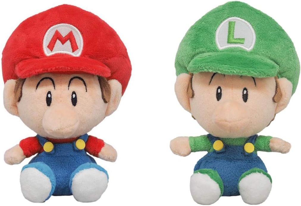 Set of 2 All Star Collection 1247 Baby Mario & 1248 Baby Luigi Plushes
