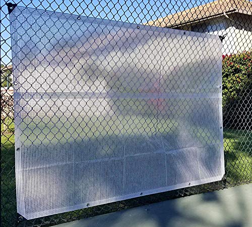Heavy Duty Waterproof Clear Tarp with Reinforced Corners Bundled with Carabiner Flashlight (8X16)