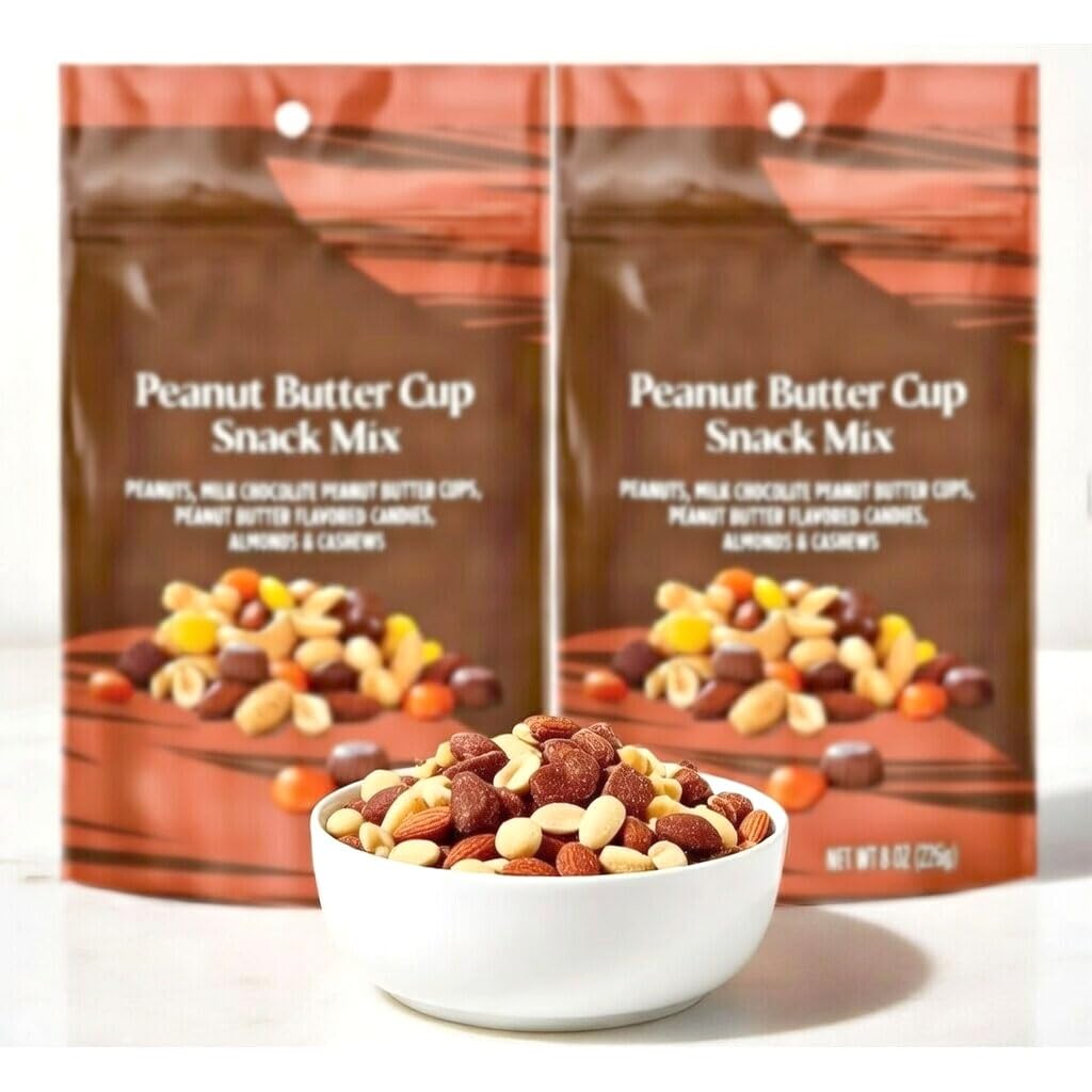 Peanut Butter Lover’s Gluten Free Trail Mix – Peanuts, Milk Chocolate Peanut Butter Cups, Flavored Candies, Almonds & Cashews – Sweet & Crunchy Snack