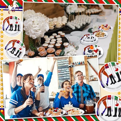 image for Yungyan 50 Pcs Derby Party Plates Disposable Paper Plates 9 Inch 7 Inc