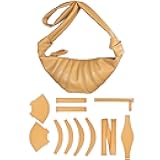 DIY Bag Kit, Leather Croissant Shoulder Bag DIY Kit, Handmade Leather Craft Kits, Designer Bags Split Leathers Customized Gifts for Girlfriends (Khaki)