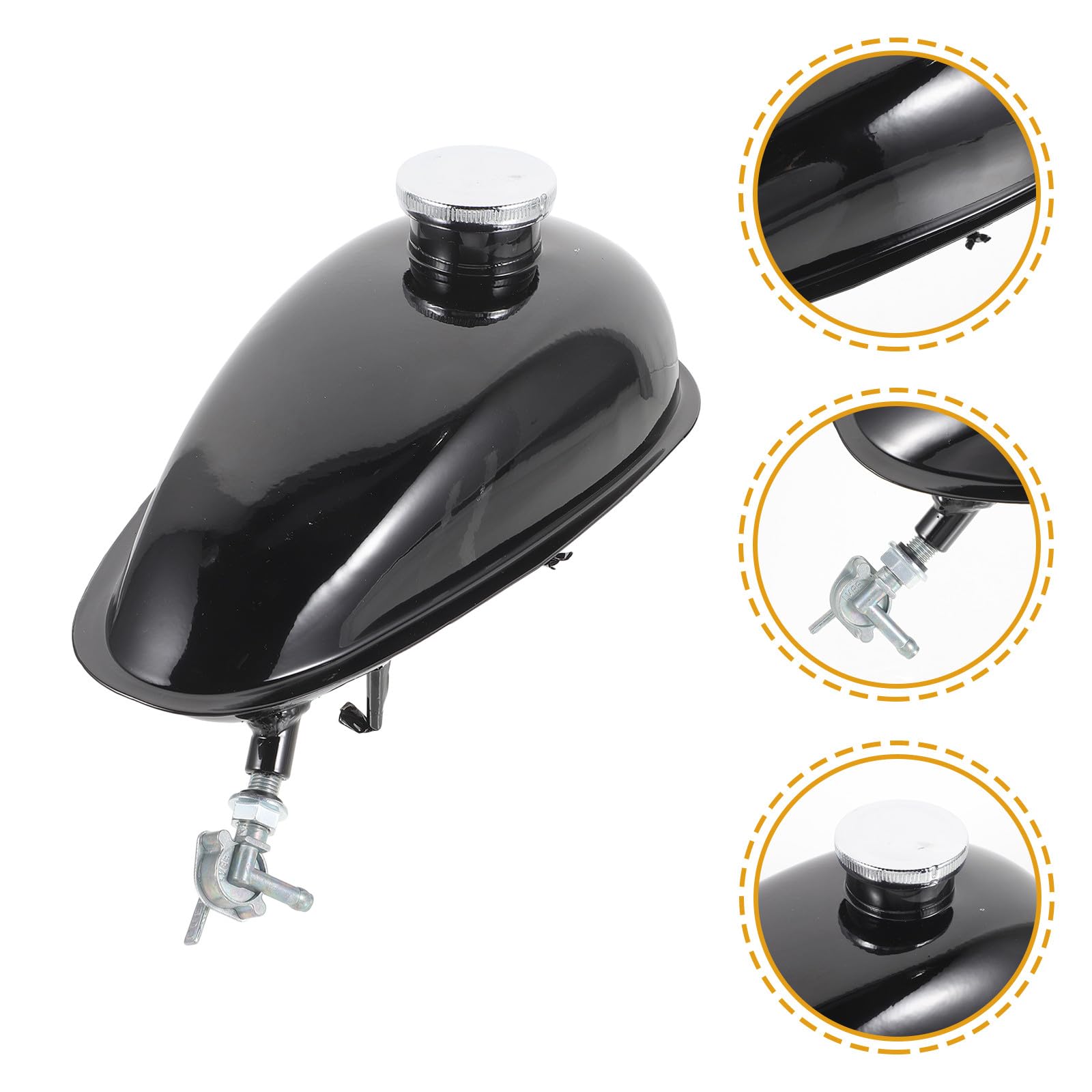 Tanque de Gasolina Metálico Depósito Resistente a Fugas de 2 para Moto 80cc Compatible con Motores de 49cc y 66cc, Adecuado para Repuesto y Uso en Motocicletas