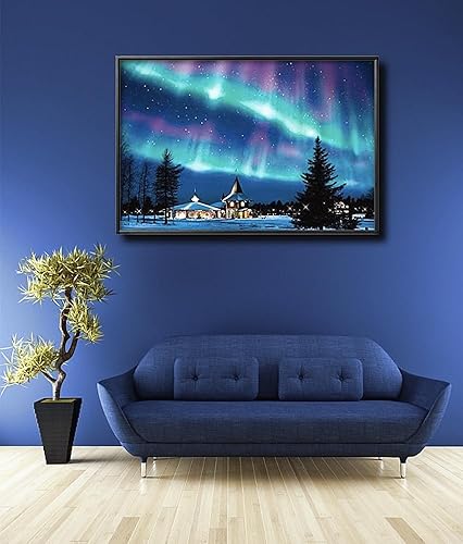 Miniatura 2 de Kits de pintura de diamantes Aurora Borealis, kits de arte de diamantes 5D, pintura de lienzo de taladro completo, regalo para adultos, decoración