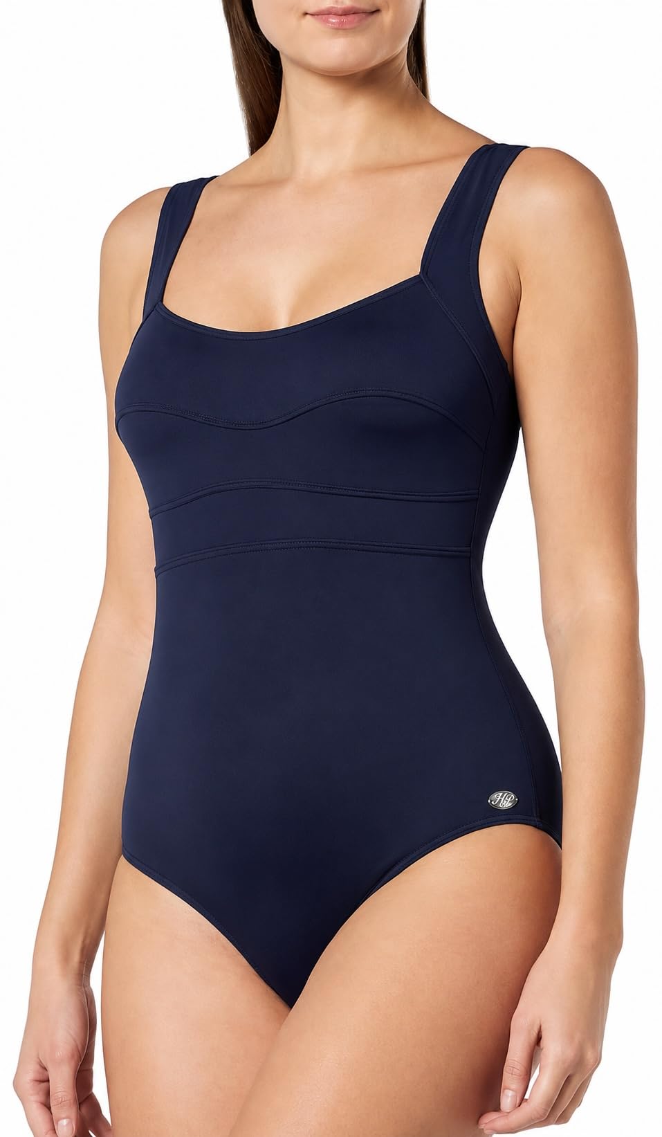 Haute pression Maillot de Bain 1 Pièce Femme Marine avec Gaine Intégrée