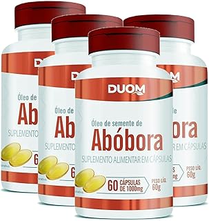 Óleo de Semente de Abóbora 60cps 1000mg Duom | Kit 4 Frascos