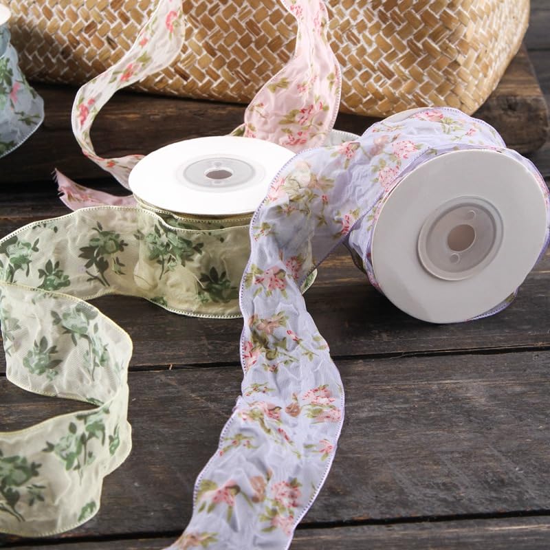 Ruban Ruban de soie Ruban de soie en mousseline de soie, 100 yards, 2.5/3.8/5CM de large, for emballage de cadeaux, ruban d'emballage de Bouquet de fleurs, for l'artisanat de fleurs bricolage(Purple,5