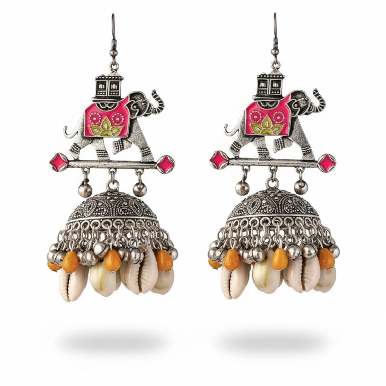 sanjoya BY EVERSTYLISH Elephant Oxidized Earrings Featuring An Elegant Motif, Delicate Ghunghroo'S, And Cowrie Shells Lightweight Jewelry For Women | Party, Festive, Wedding & Gifting-picture-43