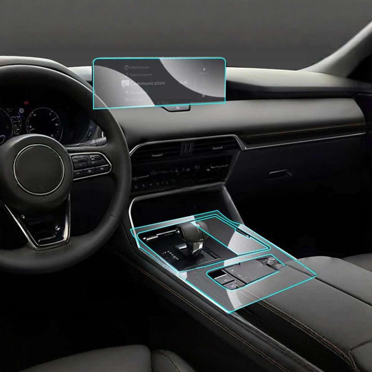 Car Interior Center Console Media Dashboard Navigation TPU Protector Film Anti-Scratch, for Mazda CX-80 2025