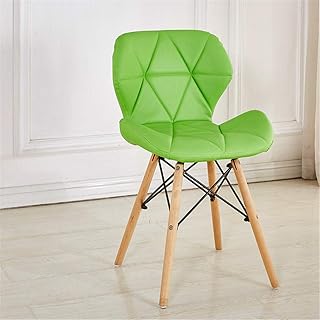 HZYWL Silla De Comedor Silla De Respaldo Silla De Bolsa Blanda Patas De Madera Reforzada Ergonómico Respaldo Cómodo Silla De Postre De Ocio Juego De 2 Piezas,Verde