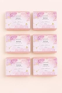 Rose Soap Pure & Gentle Bathing Bar for Glowing Skin Nourishing & Aromatic Soaps for Men & Women Natural Cleansing Bar For Moisturising Soap for All Skin Types Pack Of 6