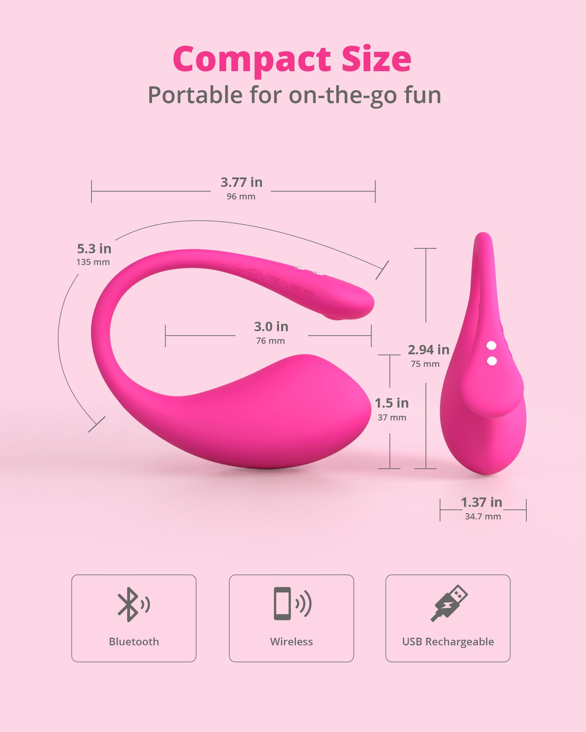 LOVENSE Lush 3 Remote Bullet Vibrator Womens Sex Toys, Wearable G Spot Vibrator with Remote Adult Sex Toys for Female Couples, Bluetooth Long Distance Vibrating Dildo with Unlimited Vibration Modes
