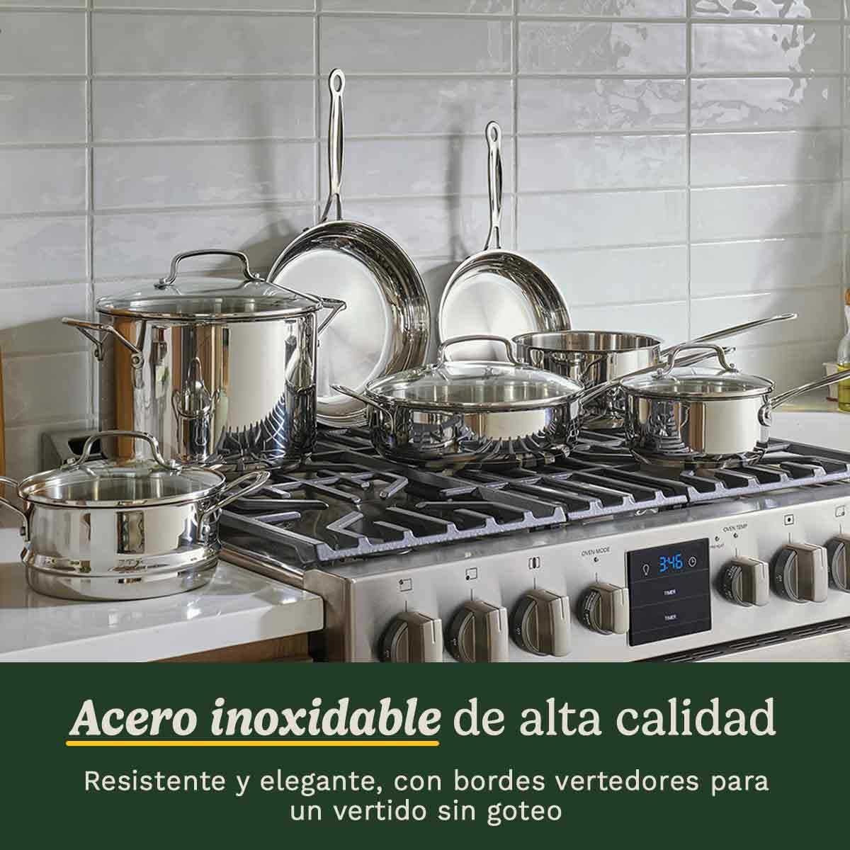 Cuisinart® Chef’s Classic™ batería de cocina 11 piezas | Inducción | Base de aluminio | Mangos Cool Grip™ | Medición integrada | Lavavajillas | Acero inoxidable