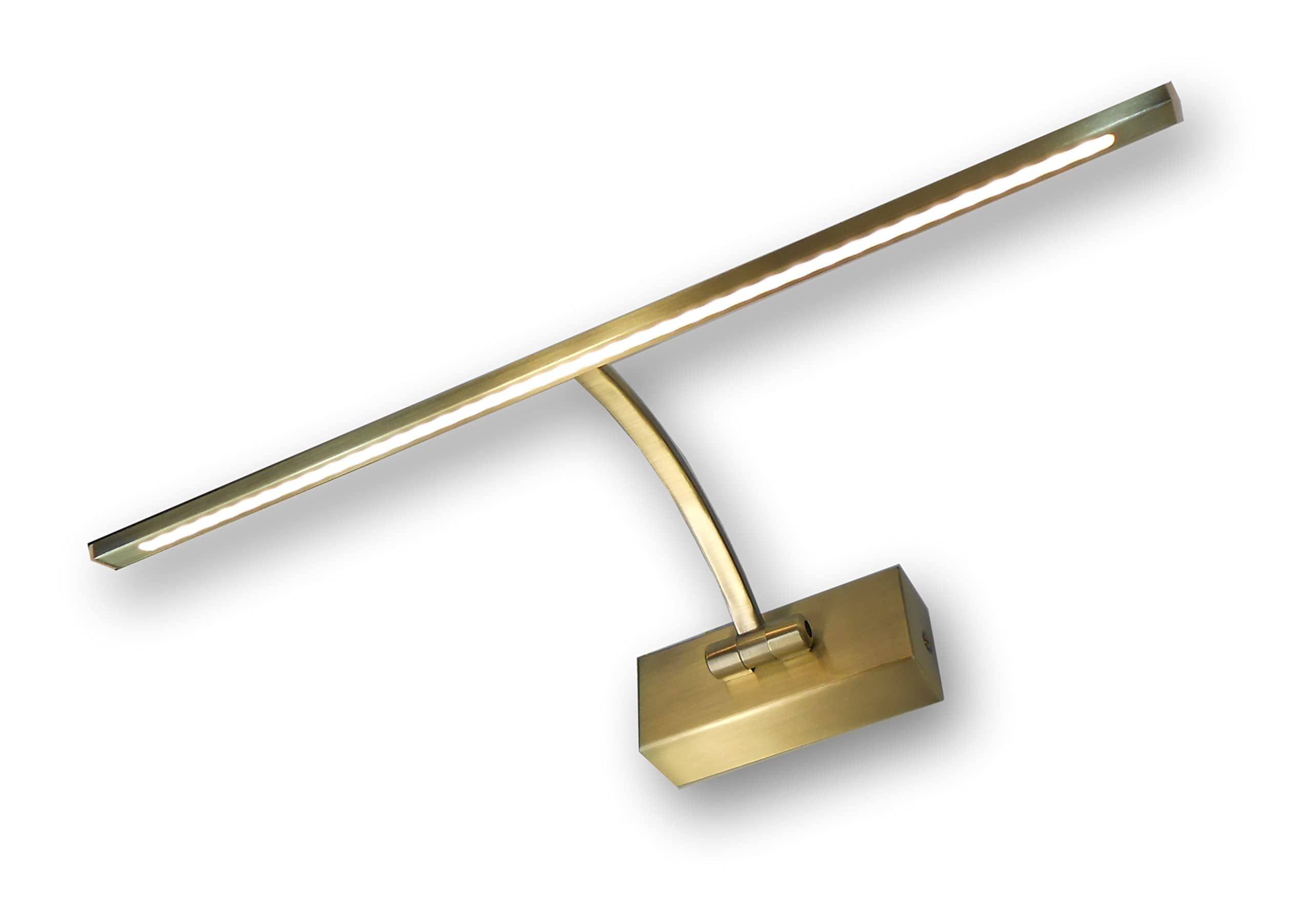 Applique murale à LED pour éclairer des tableaux, des miroirs, des peintures murales, etc., LED 8W de style traditionnel et élégant, ton de lumière chaude 3000K, bronze vieilli, articulée. 46cm