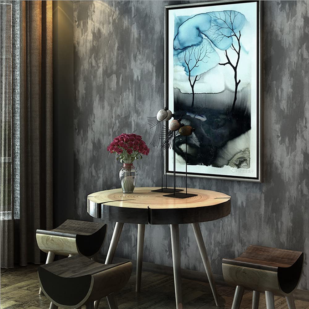 Graue Zementwand Retro Industrie-Stil einfarbig Bekleidungsgeschäft Café Restaurant Schlafzimmer Wohnzimmer TV Hintergrund Wand Vlies-Tapete 50 cm B x 100 cm L nicht geklebt