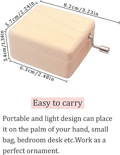 Miniatura 4 de ROSIKING Caja de música de madera caja musical clásica de madera tallada antigua el mejor regalo para cumpleaños para niños Navidad caja de arce