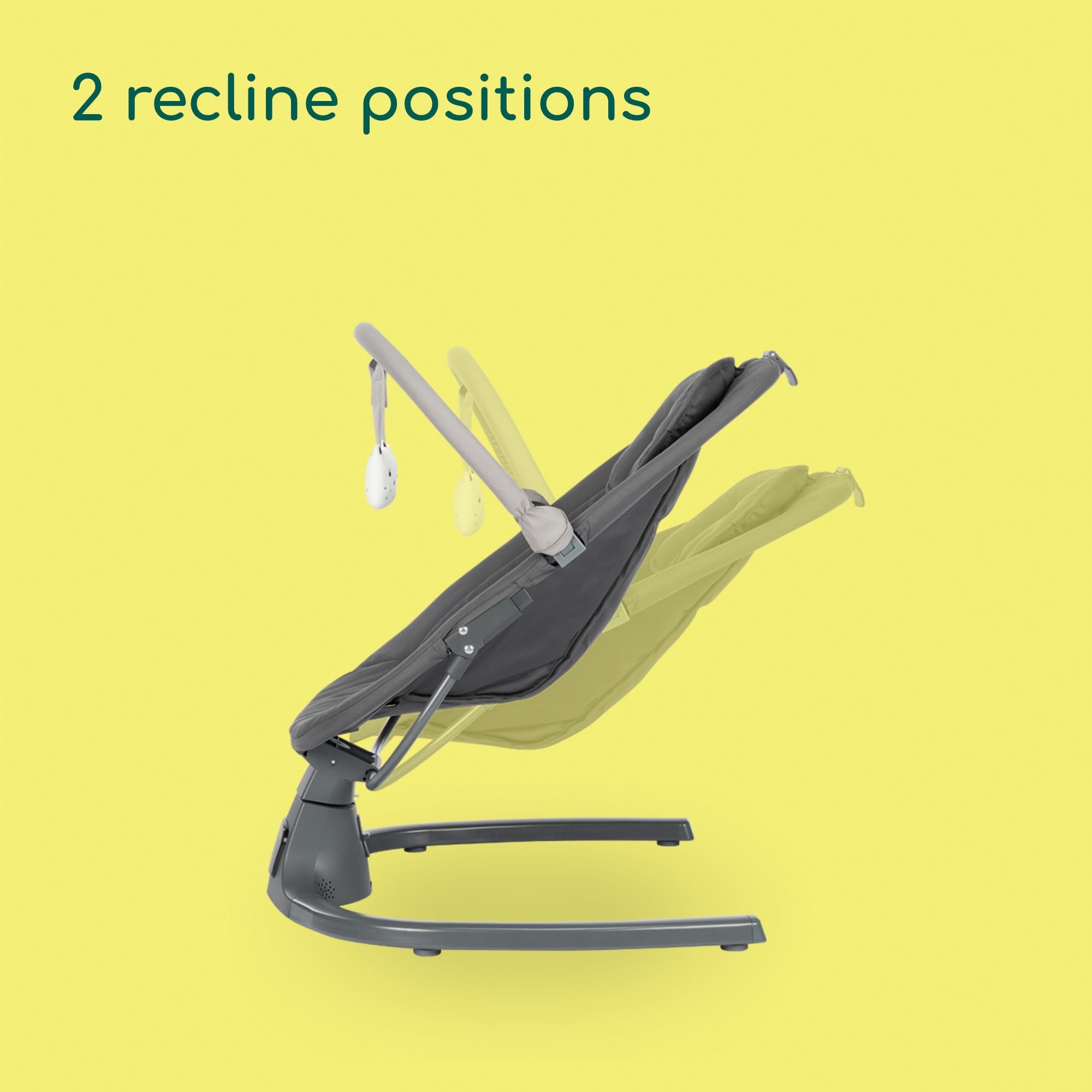 Bebeconfort Jolana, Sdraietta Neonati Elettrica, 0-6 mesi (9kg), Altalena Neonato, Rilevamento Movimento, 12 Brani Rilassanti, 5 Suoni della Natura, Schienale Regolabile 2 Posizioni, Tinted Graphite