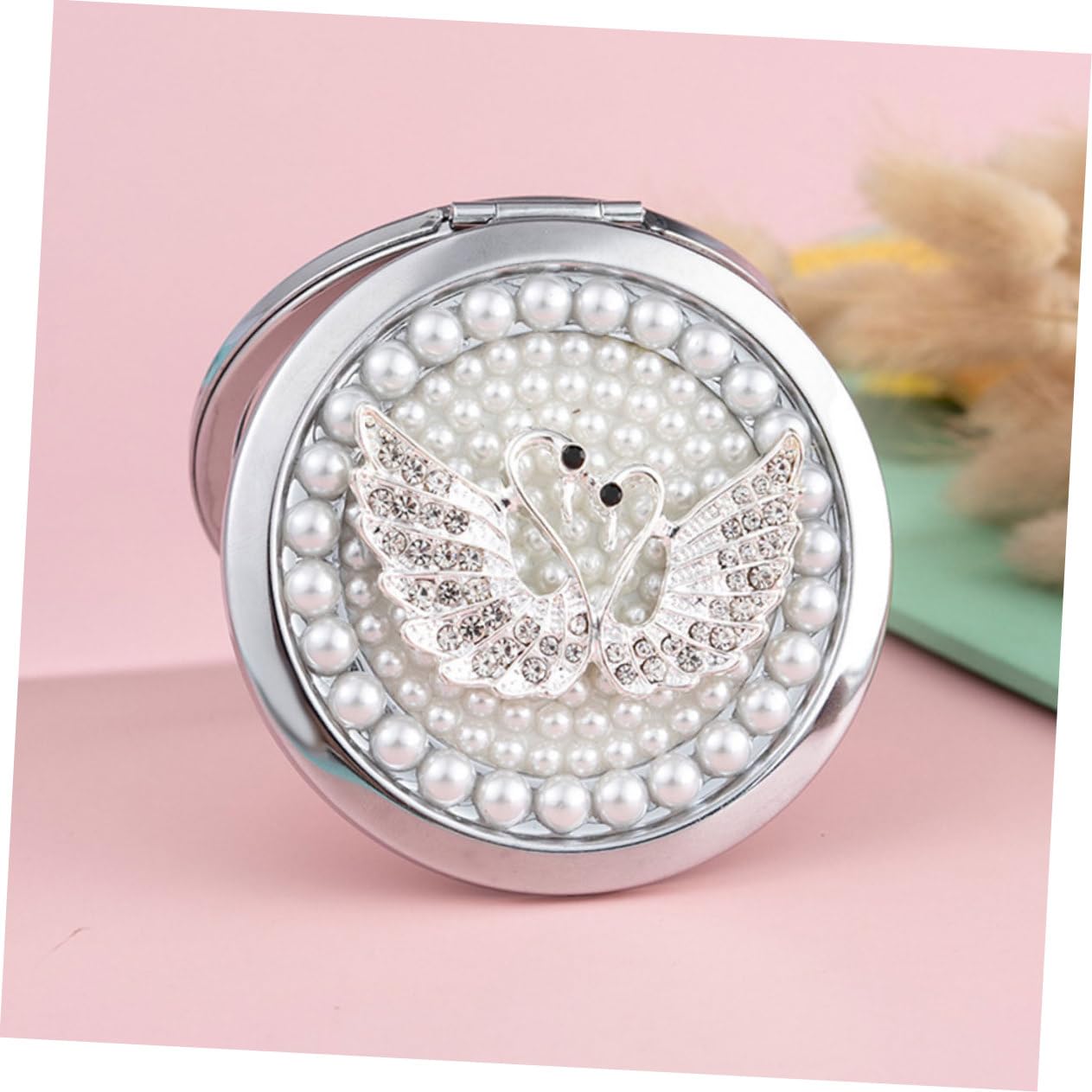Housoutil 3stücke Doppelseitiger Tragbarer Makeup Spiegel Faltbarer Eleganter Kosmetikspiegel Für Reisen Handspiegel Für Make-up Und Pflege Für Besondere Anlässe Und Unterwegs
