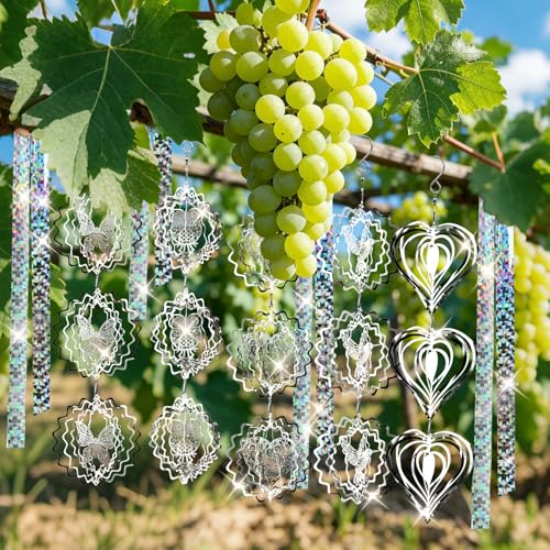 ZYNERY 15PCS Bird Deterrents for Outside Patio, Pigeon Deterrents for Outside, 3D Reflection Effectcaring Away Bird Repellent Devices Outdoor, Garden Wind Spinners Outdoor Decor, Yard Decorations by ZYNERY - Used condition - Image 5