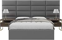 Vista 124 de Vänt - Paneles tapizados de cabecera para montar en la pared, diseño Elizabeth, 120 x 46 pulgadas, configuración de 16 paneles individuales