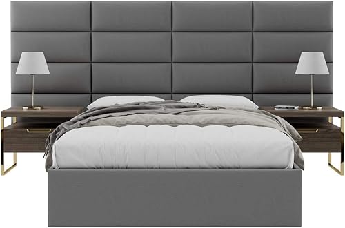 Miniatura 128 de Vänt - Paneles tapizados de cabecera para montar en la pared, diseño Isabelle, 60 x 23 pulgadas, configuración de 4 paneles individuales,