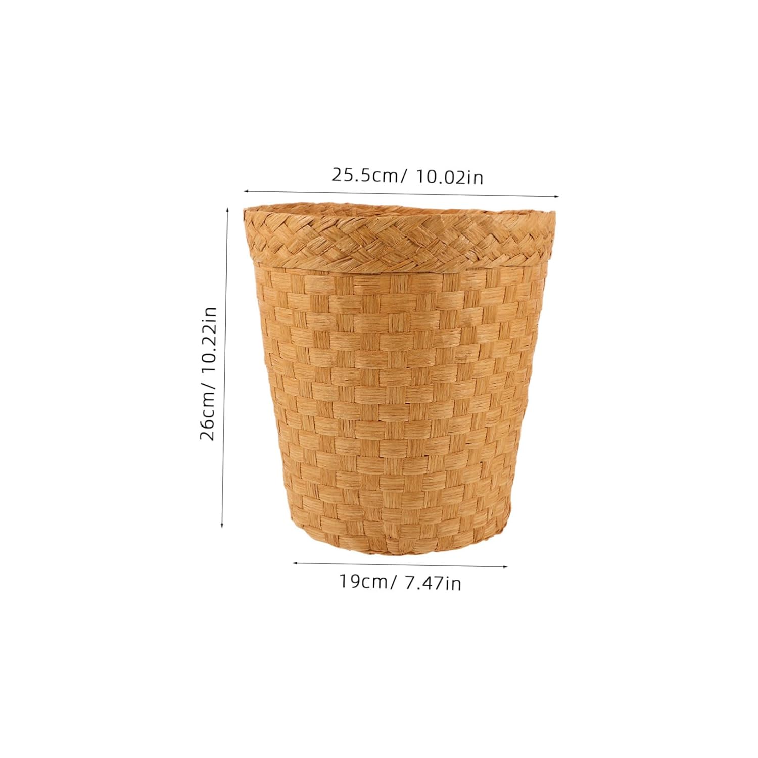 Bamboo Woven Wastebasket Sturdy Multi-Purpose Storage Bin for Home Office and Bathroom Rustic Design for Eco-Friendly Organization