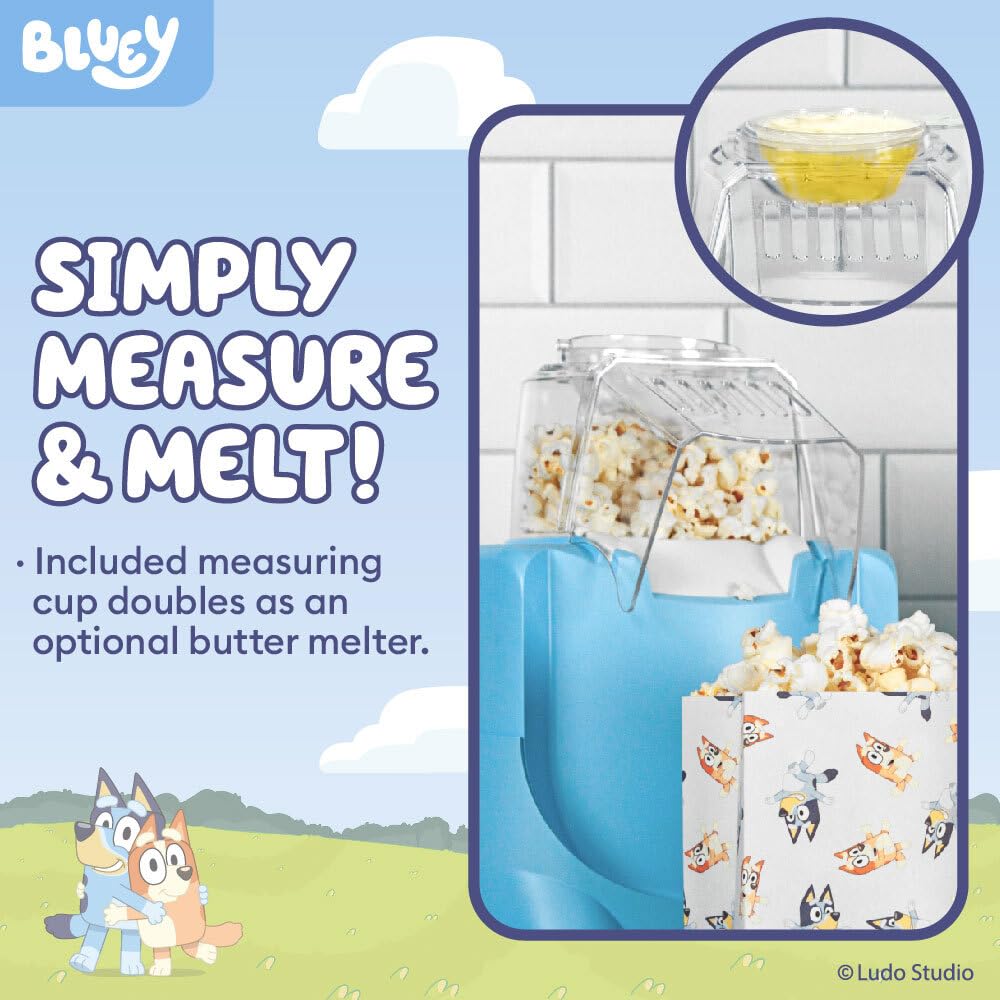 Uncanny Brands Bluey Popcorn Maker Oil-Free Electric Hot Air Popper with 12 Paper Bags - Officially Licensed product thumbnail 4