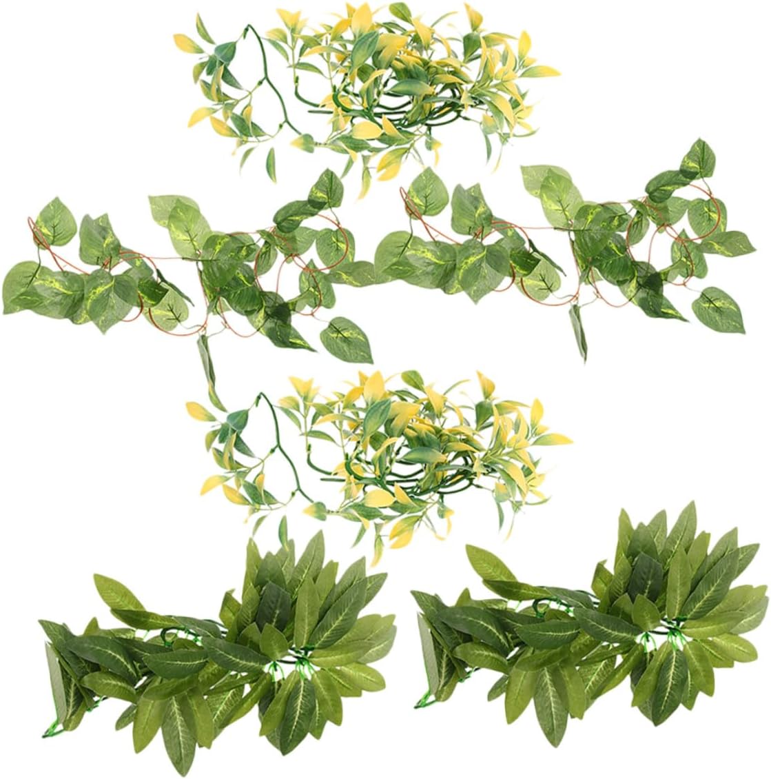 Hemoton 6pcs Reptile Climbing Plants Artificial Vines for Terrarium, Plastic Hanging Greenery for Snake and Lizard Tank Decoration, Reptile Habitat Landscaping Accessories