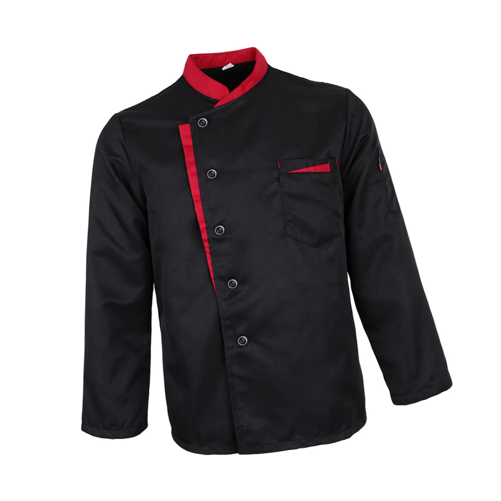 Chaqueta de Chef de Manga Larga, Abrigo, Camareros de Hotel, Uniforme de Cocina, Tops, Negro, M