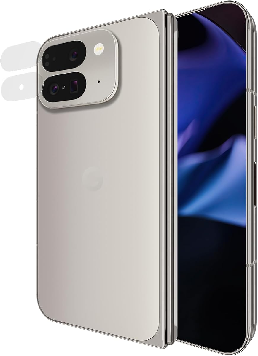 Case-Mate Google Pixel 9 Pro Fold Protector de lente de cámara - Vidrio templado 9H de doble capa - Materiales duraderos antiarañazos y anti-roturas - Vista Ultra HD con disparo nocturno, compatible con estuches, fácil instalación