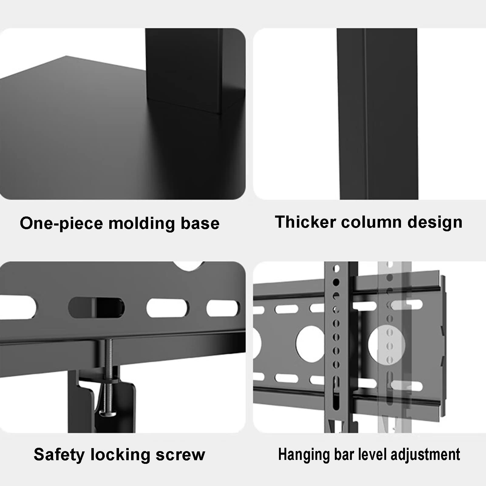 Soporte universal para TV de suelo, soporte de altura ajustable para televisores de 32 a 65 pulgadas, diseño de ahorro de espacio para colocación de esquina