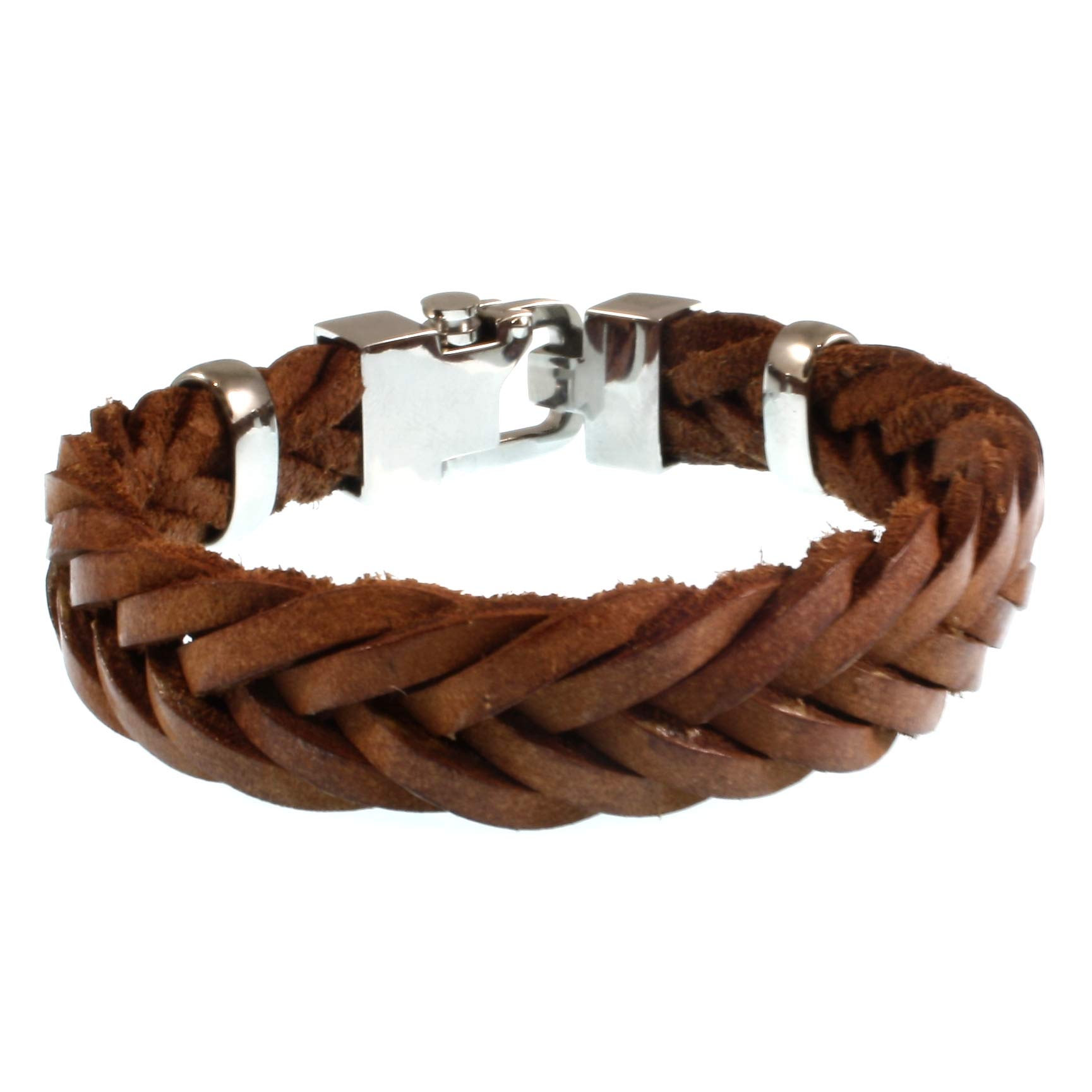 Echt Leder-Armband TURN F15 Cognac für Herren - Magnetverschluss, Edelstahl, Geschenkbox