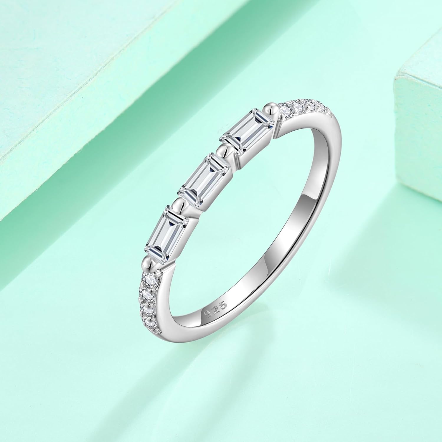 Stackable Rings for Her 925 Sterling Silver Promise Ring Engagement Anniversary Eternity Ring Birthstone Jewelry Gifts for Women Size 5-10 - Image 5