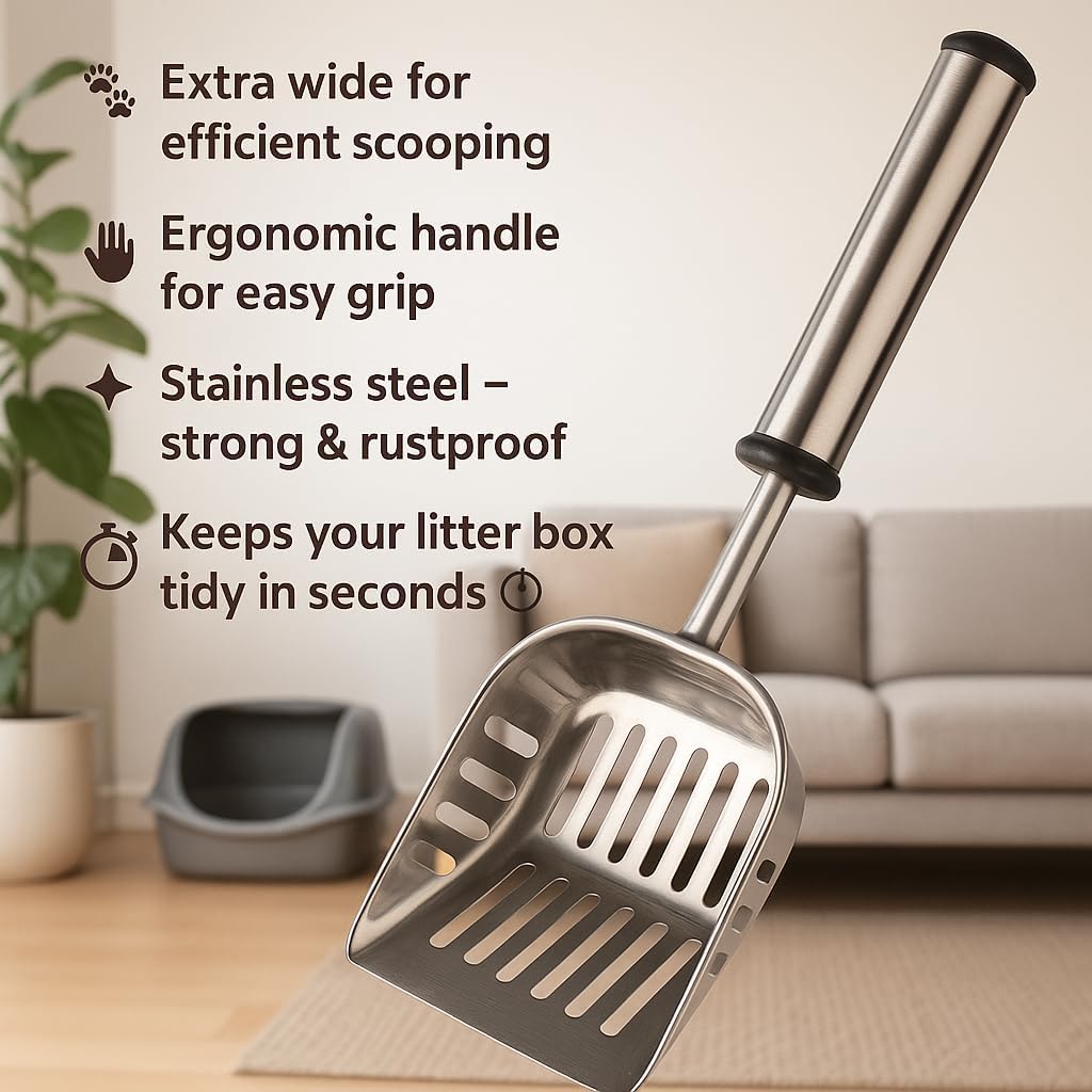 Flamingo Cat Litter Scoop Ian Stainless Steel - 31.5x14x4cm