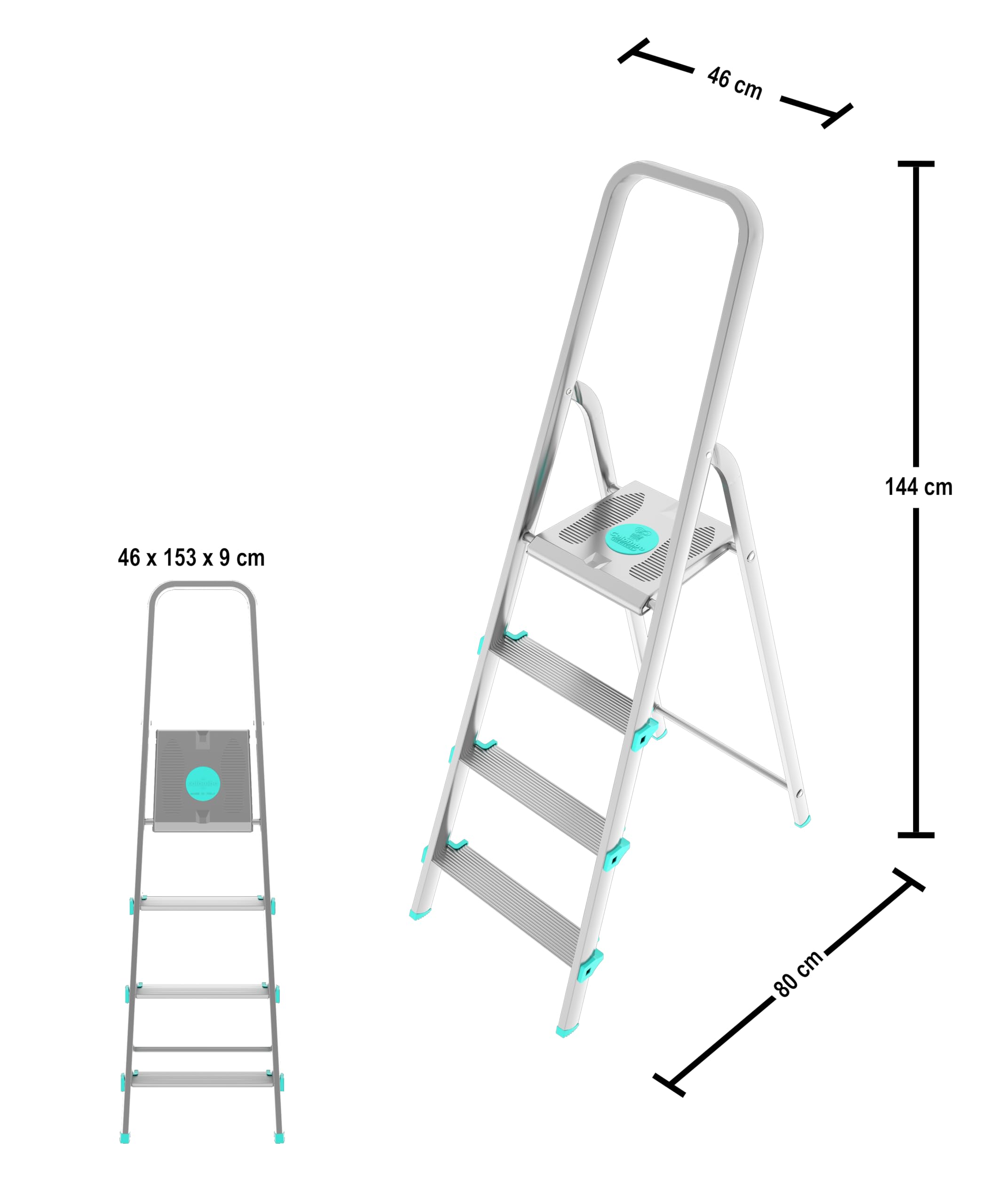Scala LIBELLULA in alluminio 4 gradini Silver