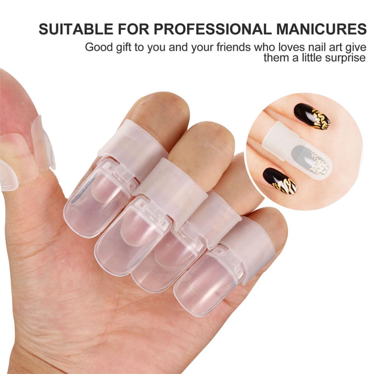 30pcs Nail Polish Varnish Shield Protector for Fingers Per Box White Plastic Nail Polish Finger Protectors with Practical Design