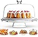 Royalty Art Cake Stand with Dome, 6-in-1 Multifunctional Glass Serving Platter for Cakes, Desserts, Fruits, Snacks, Pastries, Appetizers - Elegant Pedestal Display, Durable Italian-Made Glass - Made in Italy