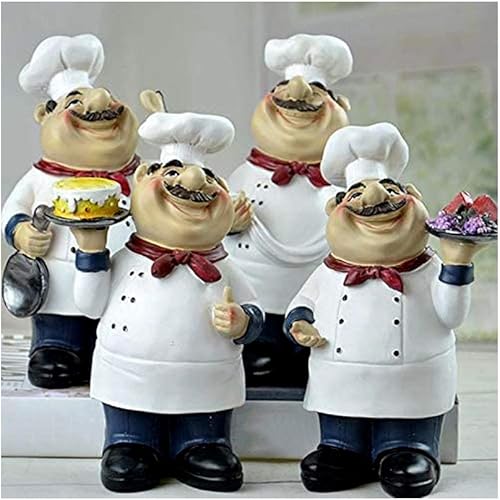 Miniatura 4 de American Holding Spoon - Figura de chef de resina, modelo de cocina, manualidades, estatua para el hogar, bar, tienda, restaurante, café, mesa,