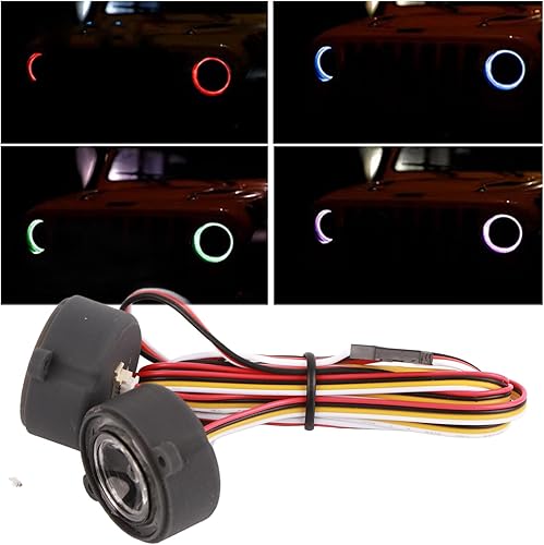 Miniatura 6 de Barra de luz de coche RC, kit de luz de coche RC, kit de luz LED para automóvil RC de plástico duradero, fácil montaje, 12 modos de luz, faros RC