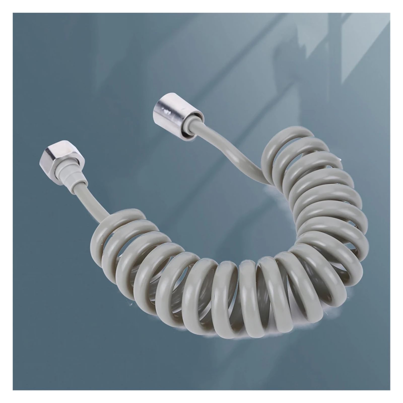 Manguera de ducha retráctil de 2 m, tubo de agua de plástico anti-le para rociador de bidé y grifo G1/2, ajuste universal, diseño de línea de teléfono flexible para uso en el baño