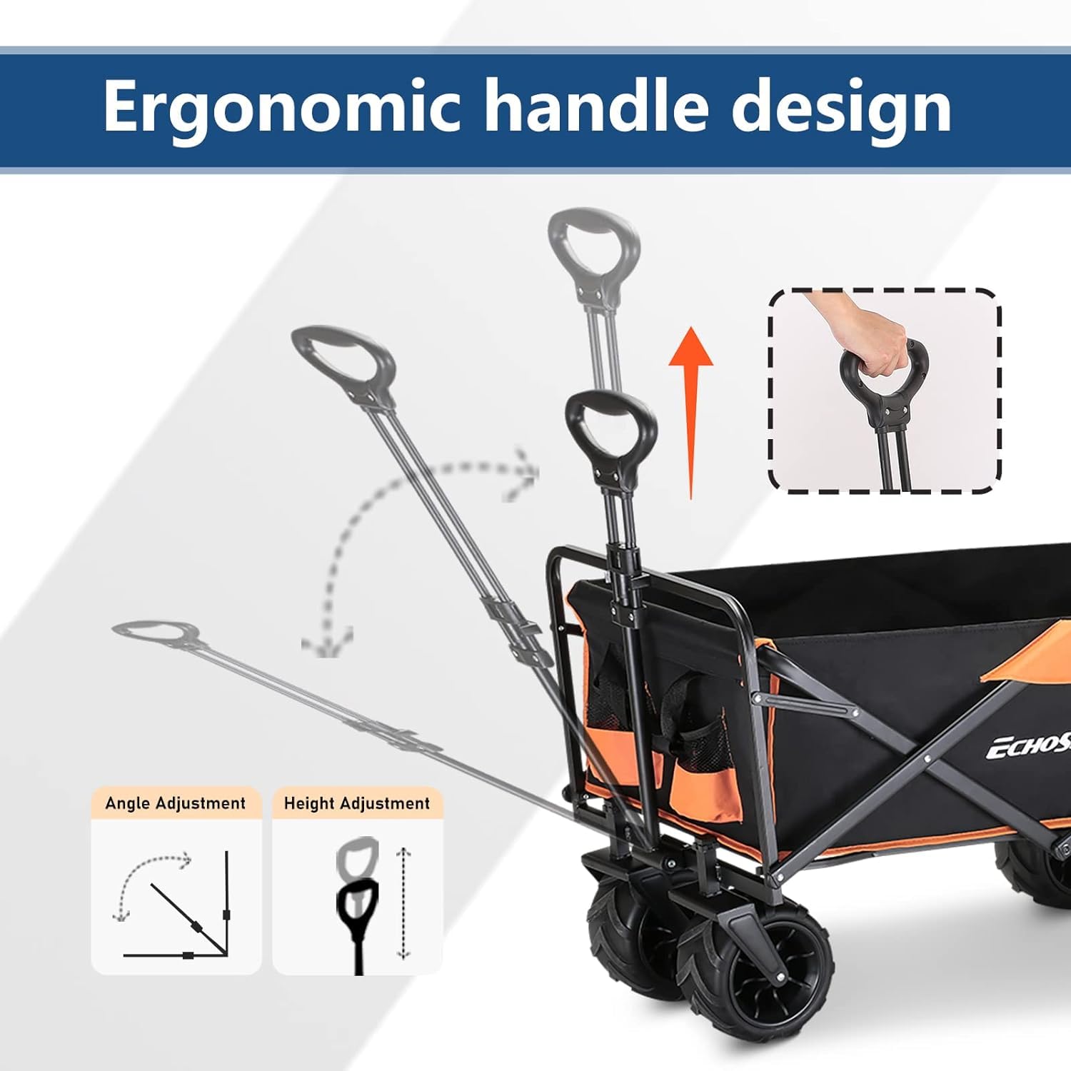 EchoSmile Bolderkar, opvouwbaar, 200 l, 180 kg belastbaar, handwagen