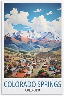 LNHZGNJN Colorado Springs Colorado Vintage Travel Poster 12x18inch(30x45cm) Canvas Wall Art Wall Print Painting Decor Living Room Bedroom Decor