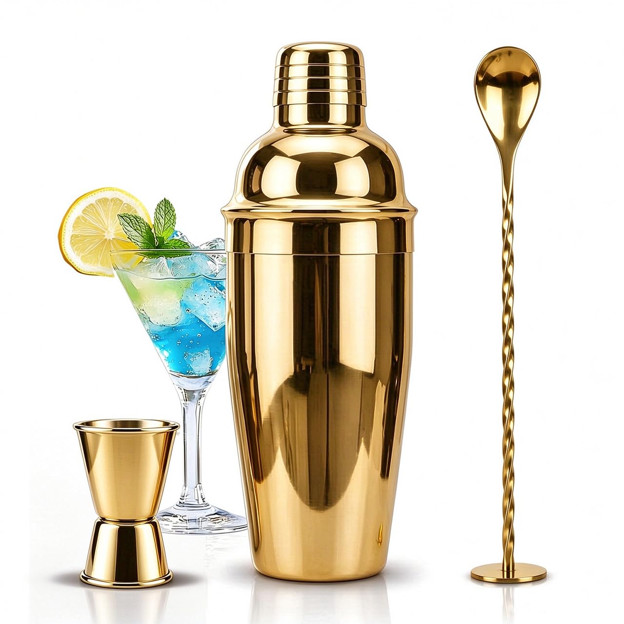 Cocktail Shaker - Martini Shaker with Strainer -11
