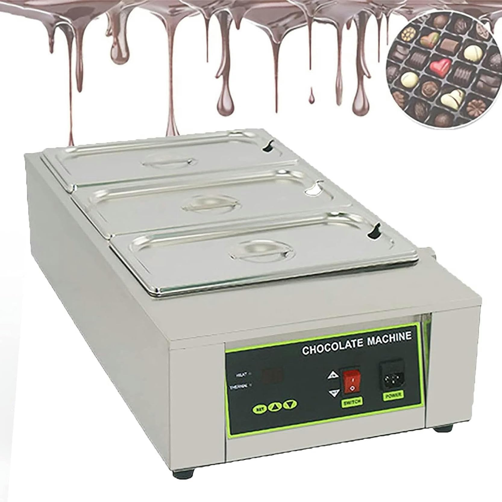 Crogiolo Di Fusione Del Cioccolato, Macchina Elettrica Di Fusione Del Cioccolato, Macchina Elettrica Commerciale Di Tempra Del Cioccolato 0 ℃~95 ℃/0 ″~194 ″ Macchina Di Colata Del Cioccolato