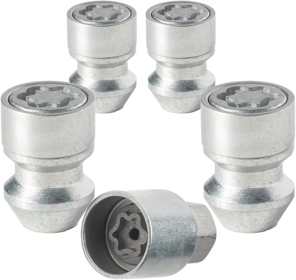 - Farad H1/E Galvanized Silver Lug Nut Wheel-Locks Kit Suitable for Hyundai Elantra (M12 X 1.5 Thread Size) - Set of 4 Lug Nuts + 1 Key