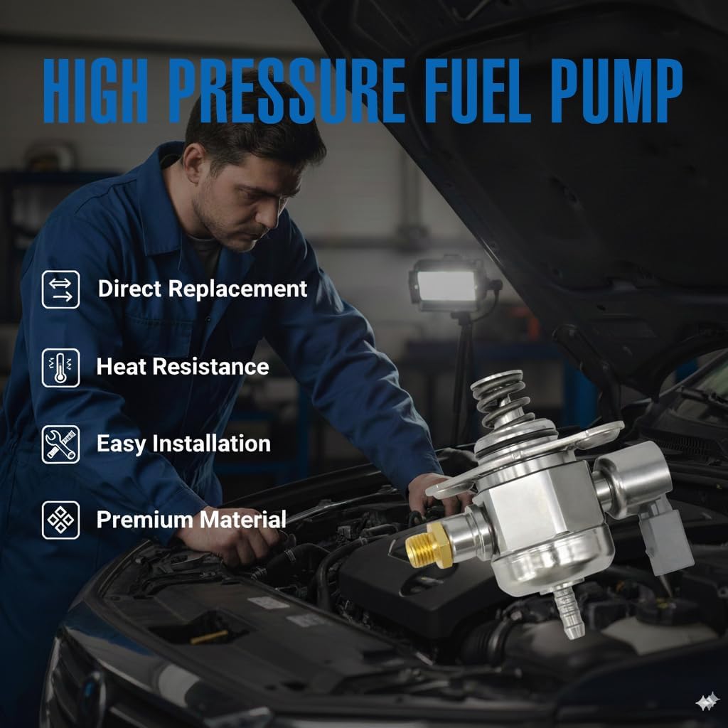 High Pressure Fuel Pump with Bolts Compatible with VW Jetta, Passat, Tiguan, Beetle, CC, Eos, GTI & Audi A3/A3 Quattro, Q3/Q3 Quattro, TT, TT/TTS Quattro, Golf 2008-2018, 1.8L 2.0L Replace# 06H127025N